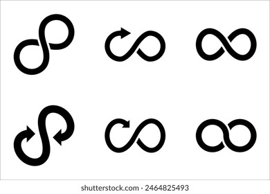 Infinity symbols. Set of infinity icons. vector illustration on white background