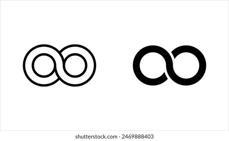 Símbolos de infinito. Conjunto de iconos de infinito. Ilustración vectorial sobre fondo blanco