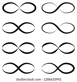 Infinity symbols are unlimited. Eternal, limitless, infinite, vector logo of life or tattoo concept unlimited