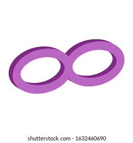 Infinity symbol.Vector isometric and 3D view.	