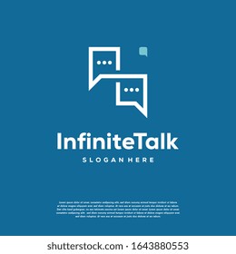 Discusión infinita Discutir diseños de logotipos vectorial, símbolo de foro y bucle plantilla de icono