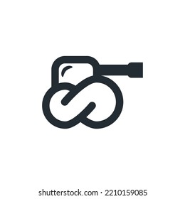 Infinity tank creative logo design concept vector icon illustration