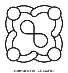 Infinity Teamwork Icon Representing Endless Collaboration and Sustainable Connections