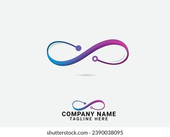 Infinity tech logo design. Infinity symbol. Creative logo. Business.Tech. Colorful template. Technology Infinity vector. Premium
