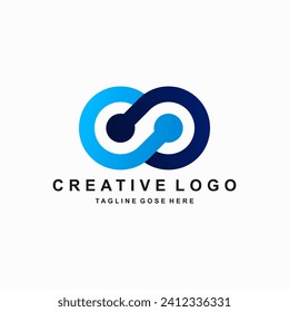 infinity tech logo design, infinity technology logo symbol