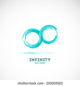 Infinity tech sign. Design element.