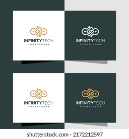 Infinity technology logo in line art style.