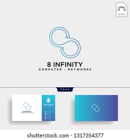 infinity technology network logo template vector illustration icon element