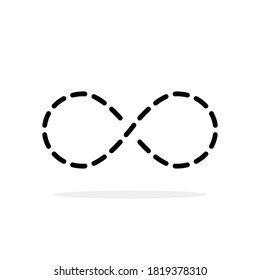 infinity thin dotted line icon like lifetime. minimal flat lineart style trend modern logotype graphic stroke art web design element isolated on white. concept of everlasting romance or loop badge