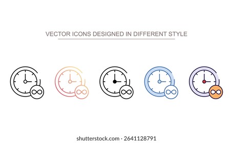 Infinity Time icon design with white background stock illustration
