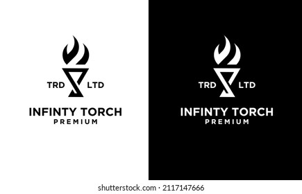 infinity Torch Logo vector symbol illustration design