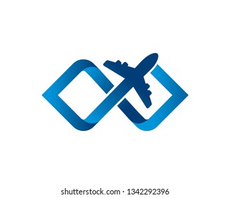 Infinity Travel Logo Template, Icon, Symbol - Vector