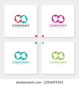 infinity Two Hands On Letter Logo Design editable