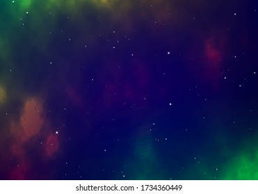 Infinity of Universe space nebula. Dark night sky. Space with shiny stars. Vector