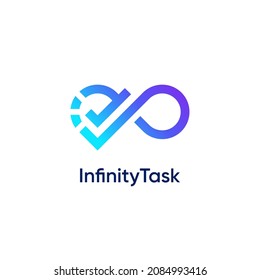  Unbegrenztes Symbol mit Logo-Design-Vektorgrafik des Task-Markierungszeichens