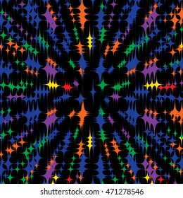 Infinity. Vector background with colorful stars on black background