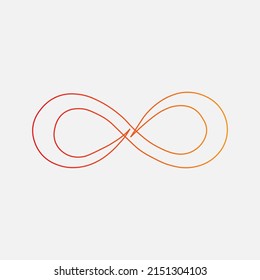 Infinity vector design illustrator  orange colour  logo  icon