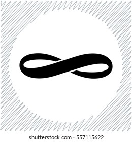 Infinity vector icon - black  illustration