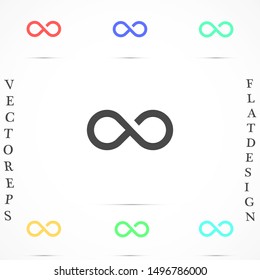 Infinity vector icon eps symbol illustration isolated on white background Outline Infinity vector icon illustration isolated vector sign symbol Infinity vector icon. Infinity  icon sign in