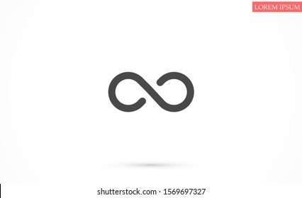 Infinity vector icon eps symbol illustration isolated on white background Outline Infinity vector icon illustration isolated vector sign symbol Infinity vector icon. Infinity  icon sign in