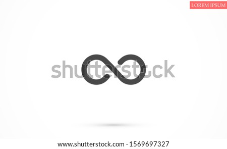 Infinity vector icon eps symbol illustration isolated on white background Outline Infinity vector icon illustration isolated vector sign symbol Infinity vector icon. Infinity  icon sign in