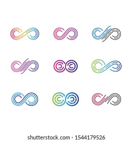 Diseño de ilustración de icono de vector infinito