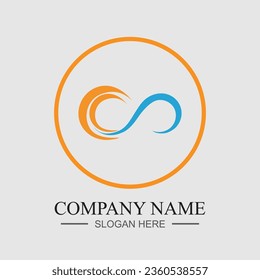 Ilustración del icono del vector de infinito Diseño de la plantilla del logotipo en fondo gris