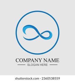 Infinity-Vektorsymbol-Illustration Logo-Vorlage auf grauem Hintergrund