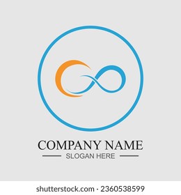 Infinity Vector icon illustration Logo template design on gray background