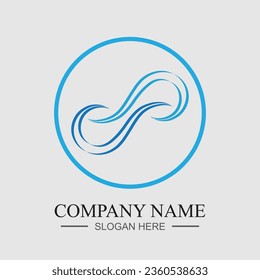 Ilustración del icono del vector de infinito Diseño de la plantilla del logotipo en fondo gris
