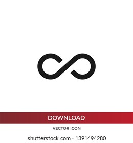 Infinity vector icon in modern design style for web site and mobile app