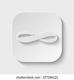 infinity vector icon - paper illustration