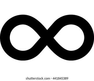 Infinity Vector Illustration. Black Eternity Symbol Icon. 