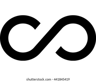 Infinity Vector Illustration. Black Eternity Symbol Icon. 