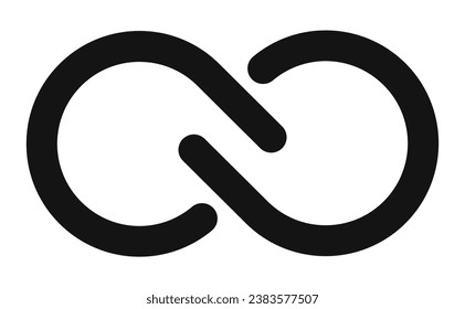 Infinity vector line icon, simple loop symbol isolated on white background, abstract flat design emblem