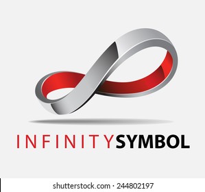 Infinity Vector Logo Template. 3D Vector abstract infinity iron curve symbol. This logo for almost any kind of business, multimedia, communication, interactive, creative design, and other company.