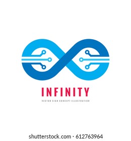 Infinity - vector logo template concept illustration. Abstract shape creative sign. Modern technology creative symbol. Design element. 
