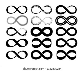 Infinity vector set on white background.