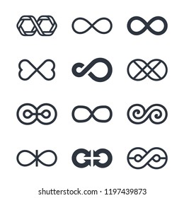 Infinity vector symbols and logo design graphics