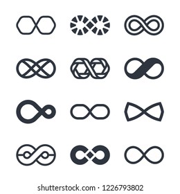 Infinity vector symbols and logo design graphics
