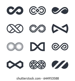 Infinity vector symbols and logo design graphics