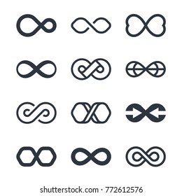 Infinity vector symbols and logo design graphics