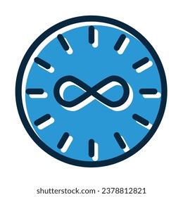 Infinity Vector Thick Line Filled Dark Colors Icons For Personal And Commercial Use.
