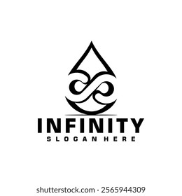 infinity water oil logo icon design vector
