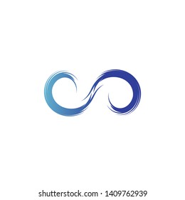 Infinity Water Wave logo Vector template  - Vector