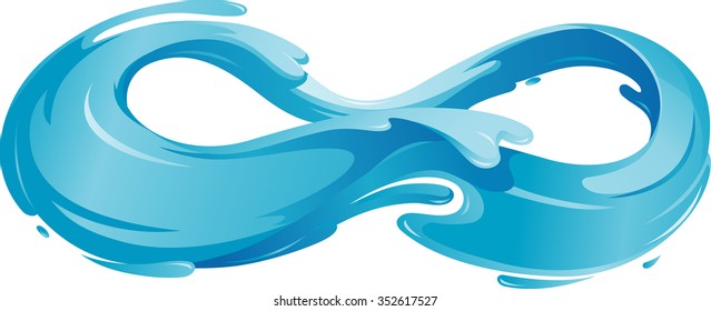 Infinity Water-Refreshing water illustration forming infinite swirls