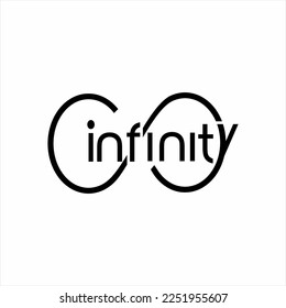 Diseño de palabras infinito con su símbolo.