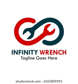 Infinity wrench design logo template illustration