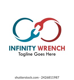 Infinity wrench design logo template illustration