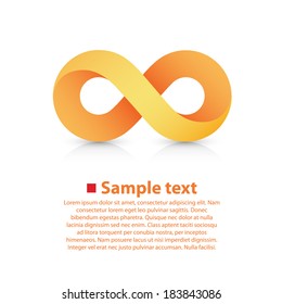 Infinity yellow Icon sign, template design element, Vector illustration